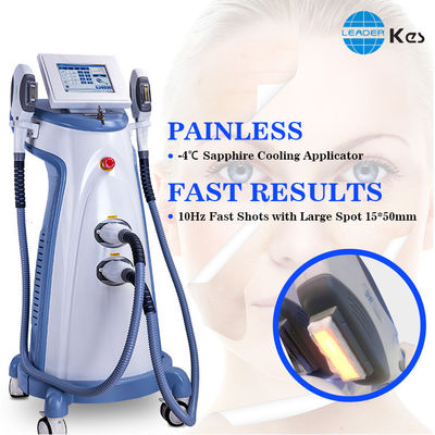 Manijas estupendas de la máquina 2 de la belleza del retiro y de la E-luz del pelo de SHR (IPL+RF)