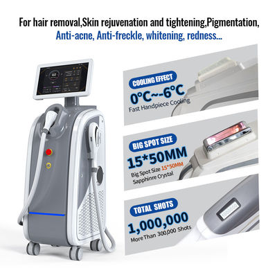 2 en 1 máquina de belleza multifuncional 2 máquina de diodo láser IPL de pieza de mano